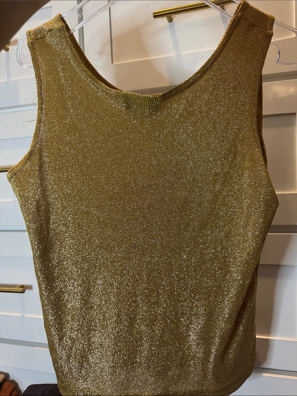 Vintage Studio C Gold Glitter Tank Top - Sleeveless Women's Top - Picture 6 of 7